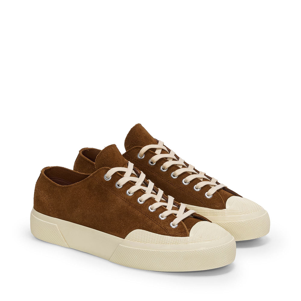 Unisex Brown Low Cut Sneakers with Suede Upper 02