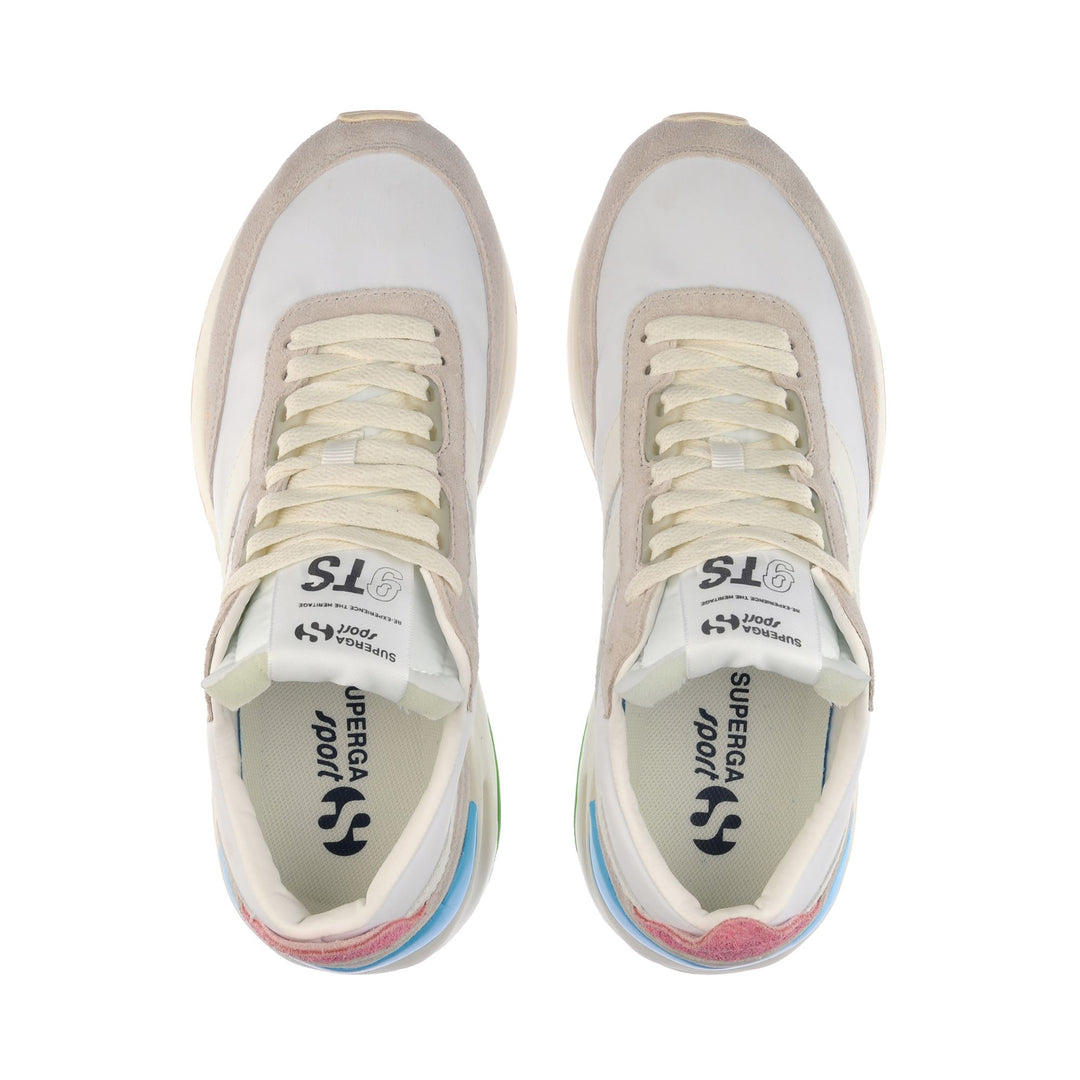 Sneakers Unisex 4089 TRAINING 9TS SLIM Low Cut WHITE-TURQUOISE SEA-GREEN Dressed Back (jpg Rgb)		