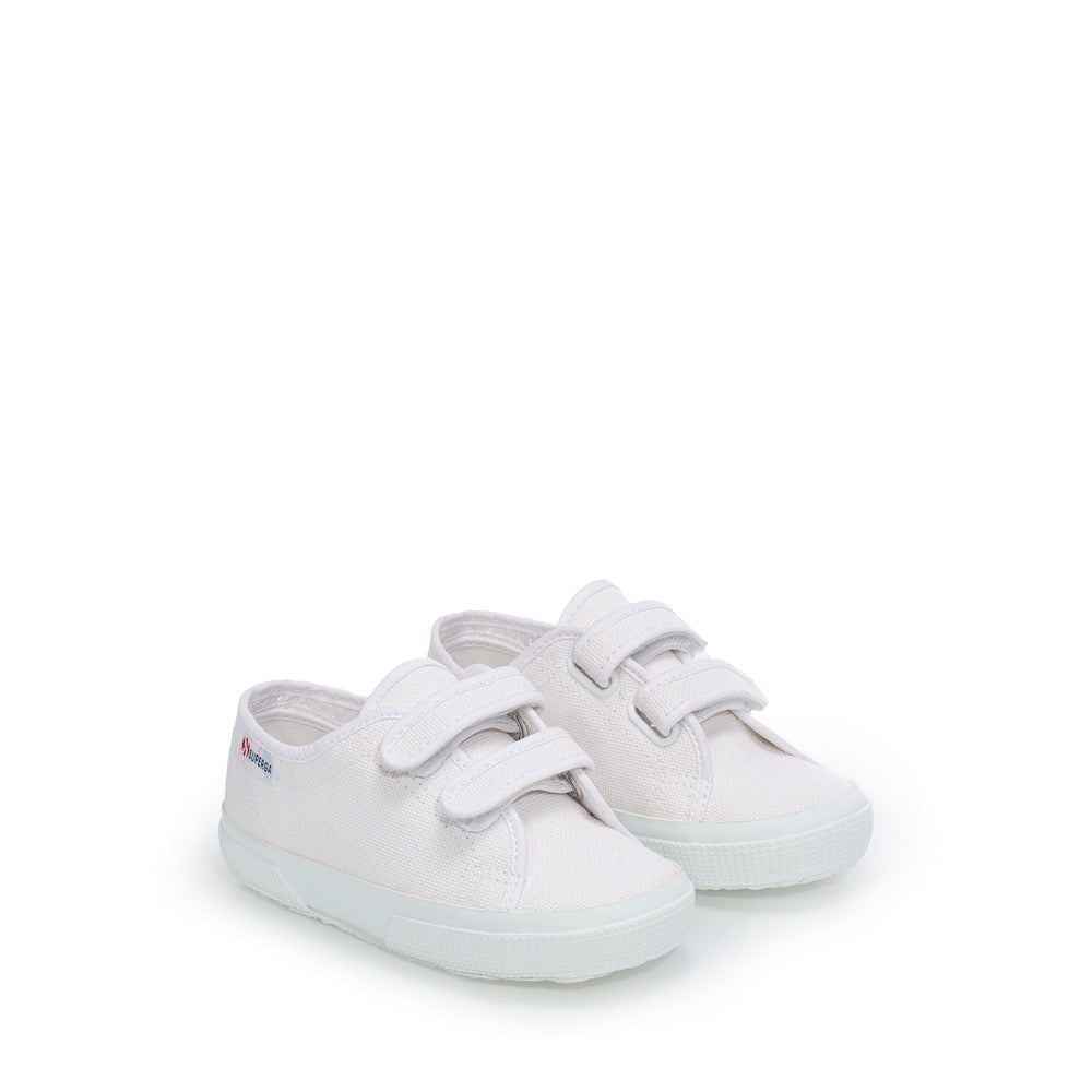 Le Superga Kid unisex 2725 STRAPS KIDS Sneaker WHITE NUDE Dressed Front (jpg Rgb)	