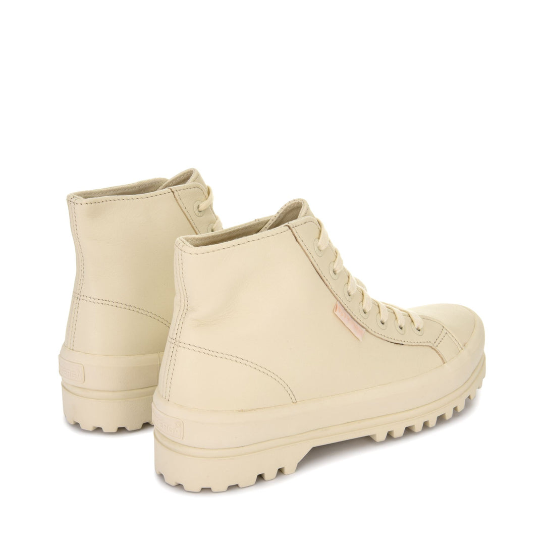 Ankle Boots Unisex 2341 ALPINA NAPPA Laced TOTAL BEIGE GESSO Dressed Side (jpg Rgb)		