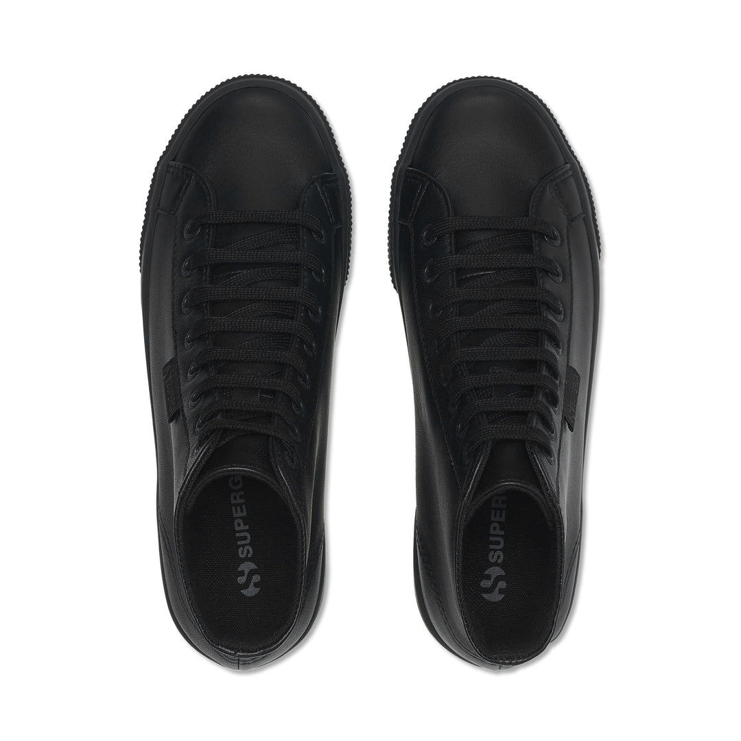 Woman's Platform Black Sneakers with Nappa Leather Upper main