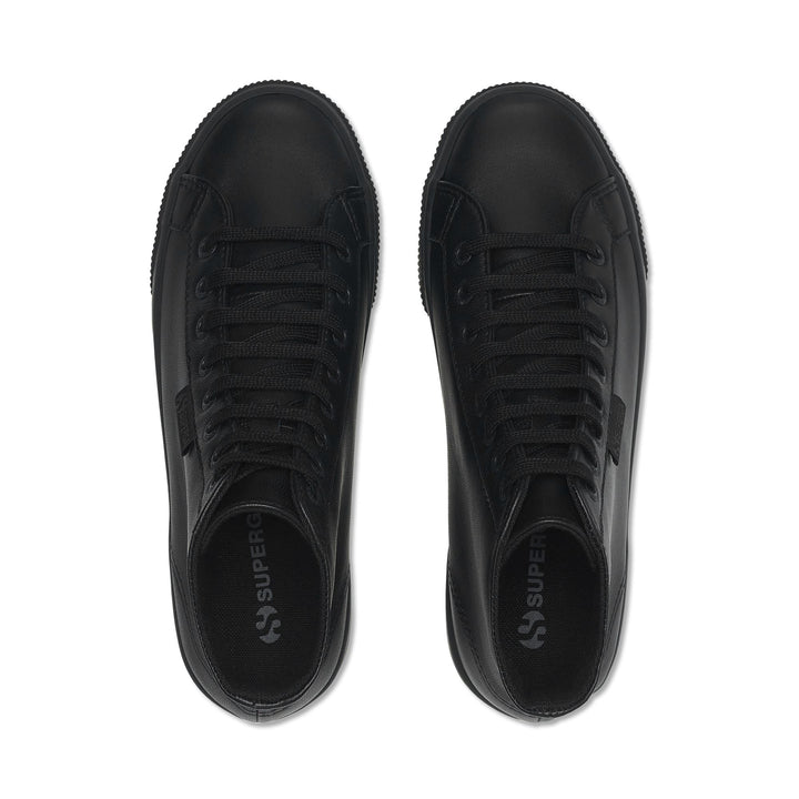 Woman's Platform Black Sneakers with Nappa Leather Upper 4