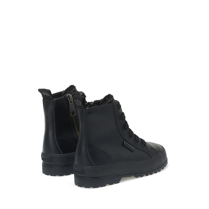 Ankle Boots Kid unisex 2643 KIDS ALPINA VEGAN MATERIAL Zip TOTAL BLACK Dressed Side (jpg Rgb)		