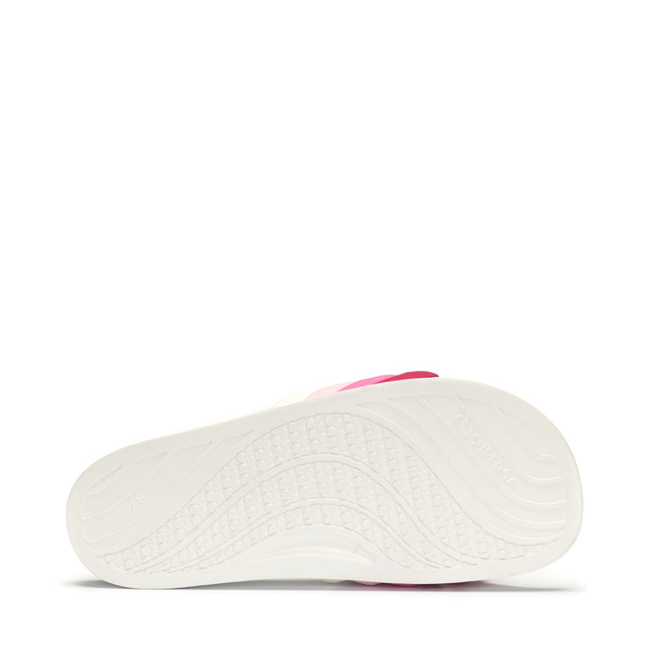 Slippers Woman 1908 SLIDES CURLY PADDED STRIPES SLIDE WHITE-SHADED PINK Detail (jpg Rgb)			