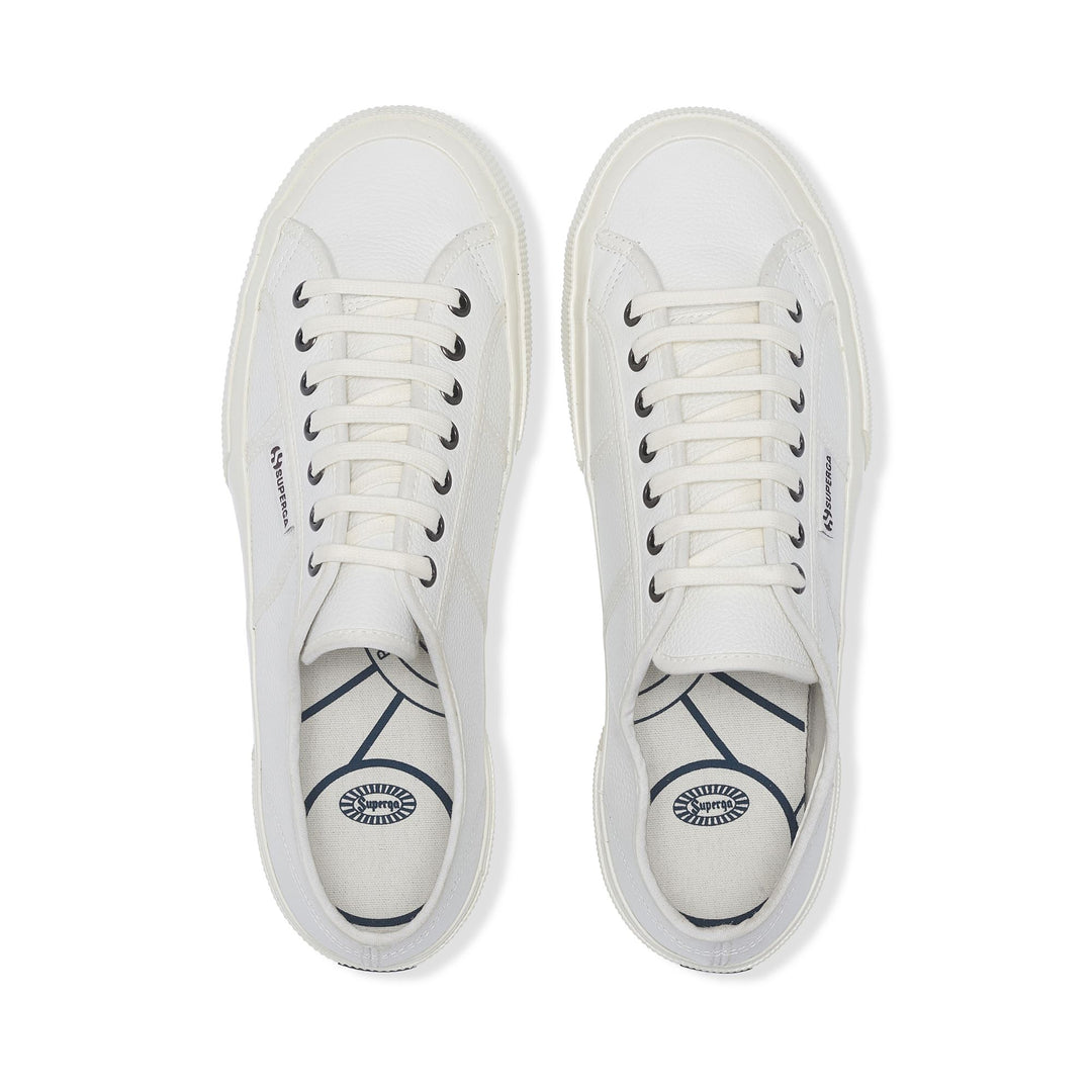 Zapatillas blancas unisex de corte bajo con parte superior de cuero main