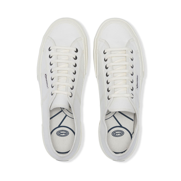 Zapatillas blancas unisex de corte bajo con parte superior de cuero 4