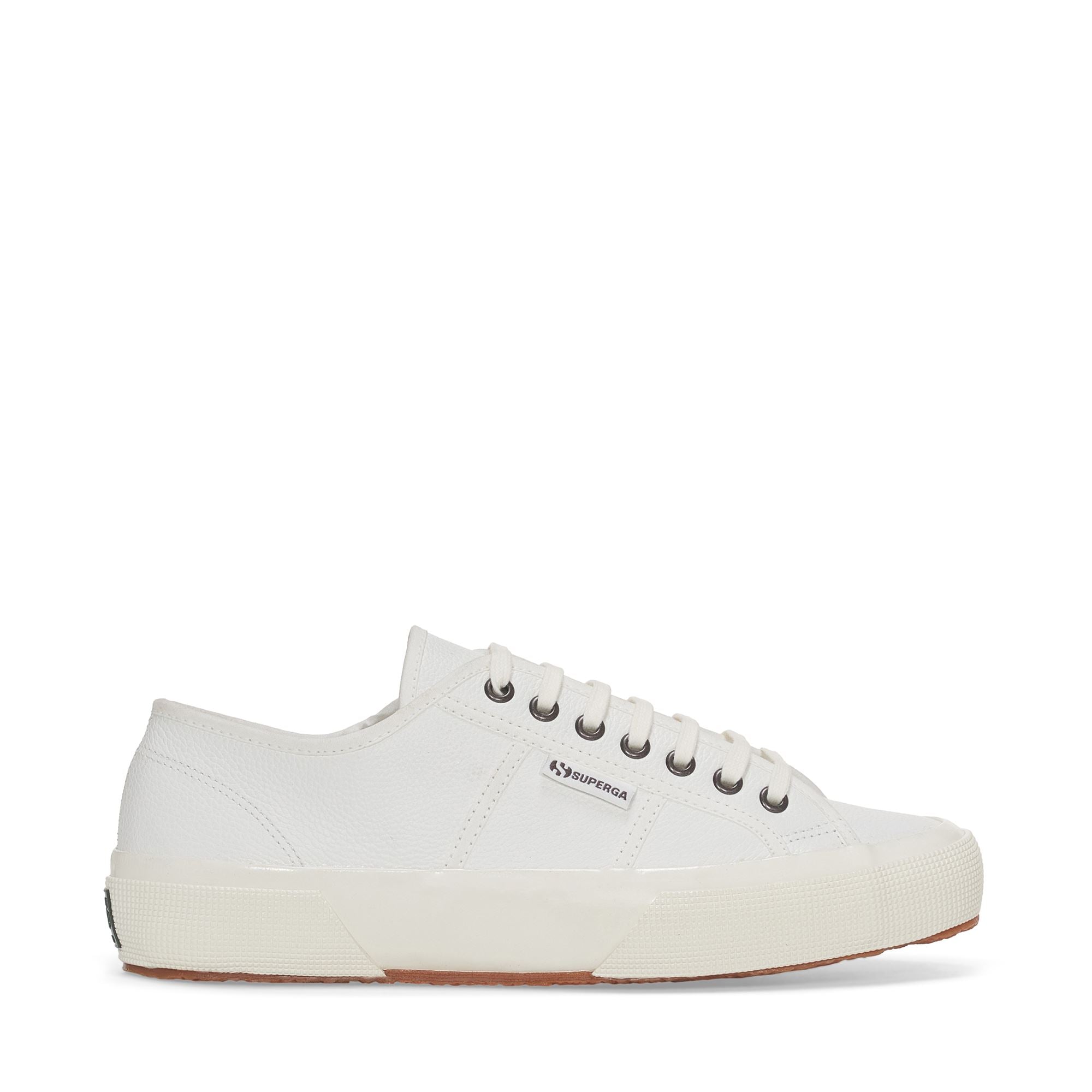 Le Superga Unisex 2750 OG LEATHER Low Cut WHITE-WHITE AVORIO