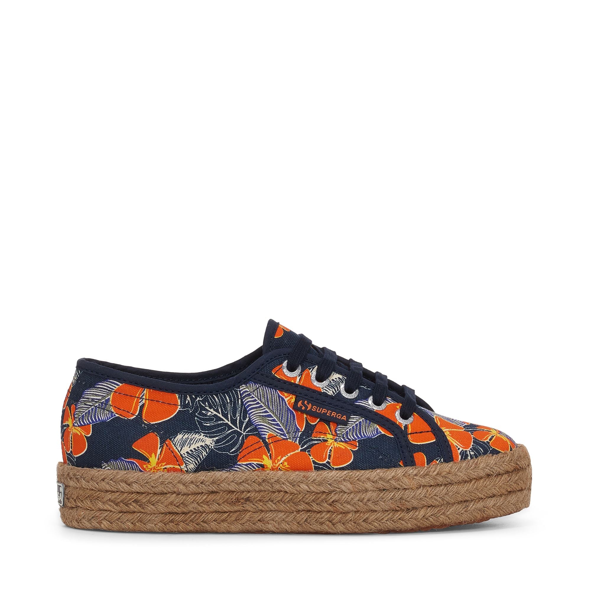 Woman's Platform Blue Sneakers with Cotton Upper | Superga