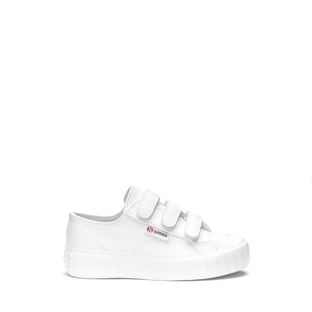 Sneakers Kid unisex 2630 KIDS STRIPE STRAPS SYNTHETIC MATERIAL Low Cut WHITE Photo (jpg Rgb)			