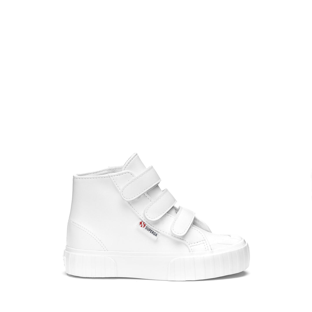 Sneakers Kid unisex 2696 KIDS STRIPE STRAPS SYNTHETIC MATERIAL Mid Cut WHITE Photo (jpg Rgb)			