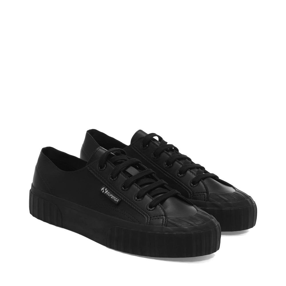 Sneakers Unisex 2630 STRIPE UNLINED NAPPA Low Cut TOTAL BLACK Dressed Front (jpg Rgb)	