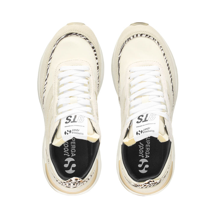 Sneakers Unisex 4089 TRAINING 9TS SLIM CALFHAIR DETAILS Low Cut BEIGE LT EGGSHELL-ZEBRA Dressed Back (jpg Rgb)		