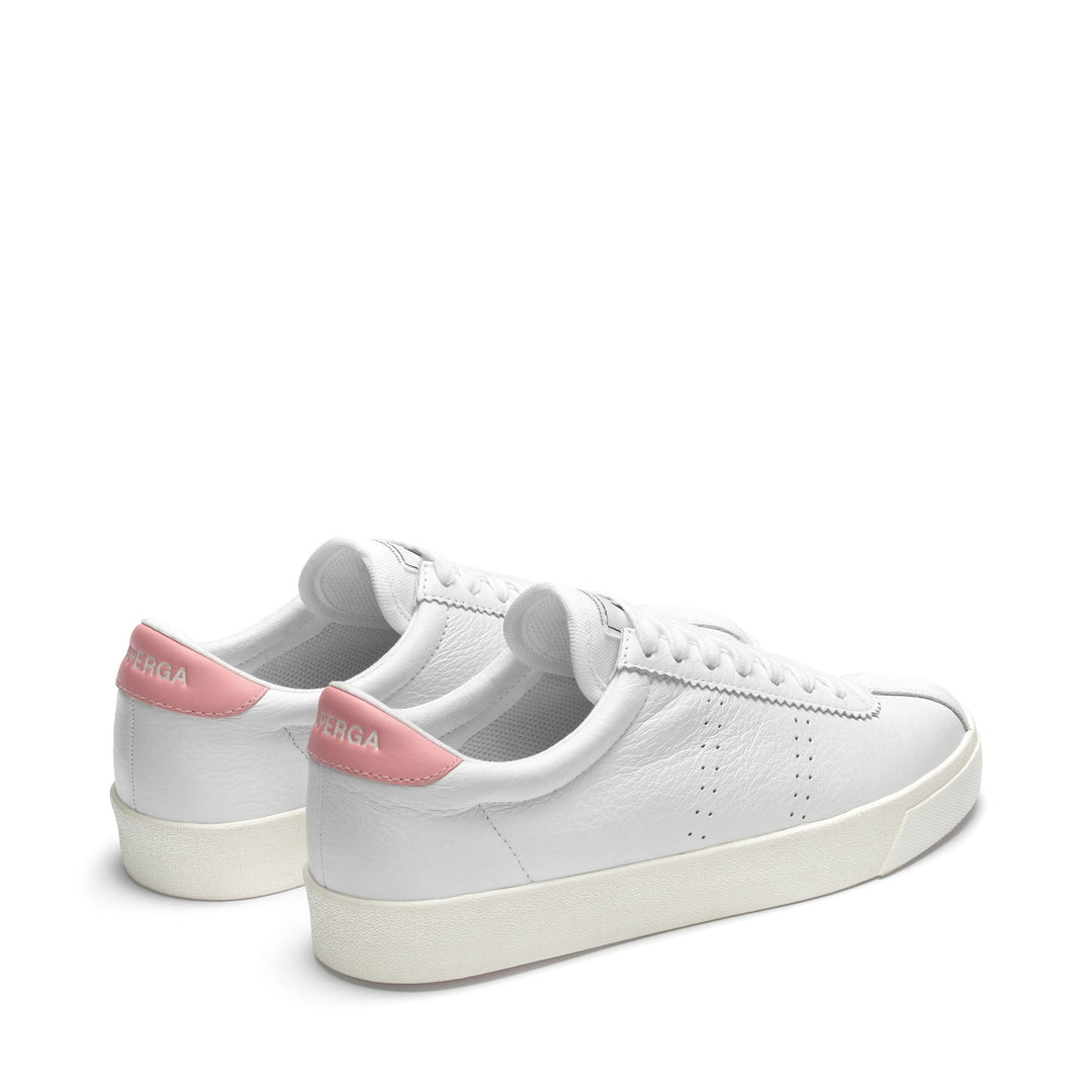 Sneakers Unisex 2843 CLUB S COMFORT LEATHER Low Cut WHITE-PINK-FAVORIO Dressed Side (jpg Rgb)		
