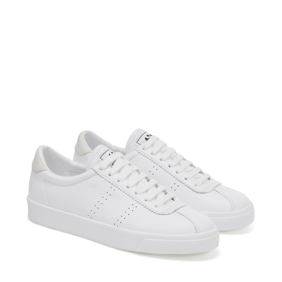 Sneakers Unisex 2843 CLUB S COMFORT LEATHER Low Cut FULL WHITE Dressed Front (jpg Rgb)	