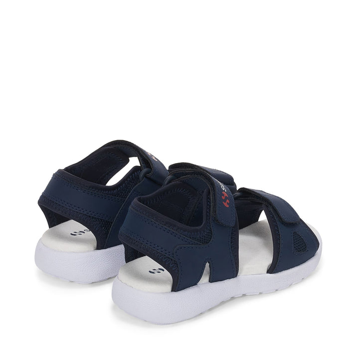 Sandals Kid unisex 3999 KIDS SYNTHETIC MATERIAL Sandal BLUE NAVY-WHITE Dressed Side (jpg Rgb)		