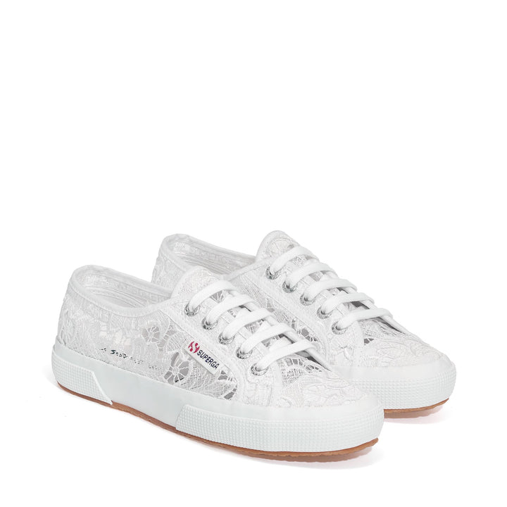 Sneakers classiche bianche da donna con tomaia in cotone 2