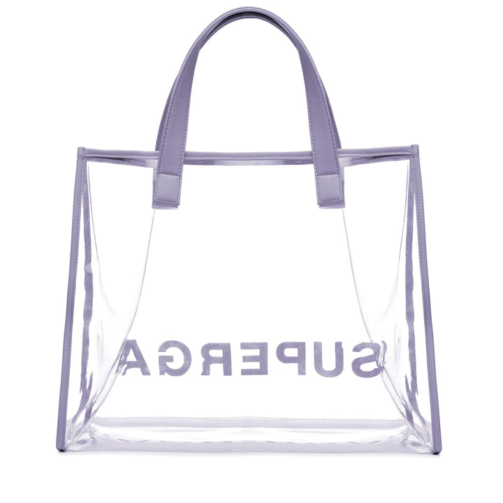 Bags Woman TRANSPARENT SHOPPING BAG Shopping Bag GREY LILLA Dressed Side (jpg Rgb)		
