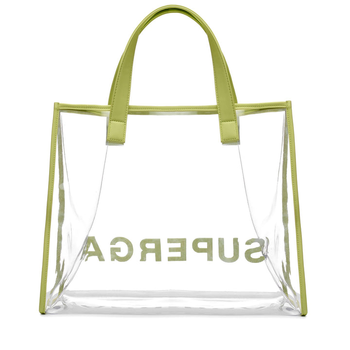 Bags Woman TRANSPARENT SHOPPING BAG Shopping Bag GREEN SUNNY LIME Dressed Side (jpg Rgb)		