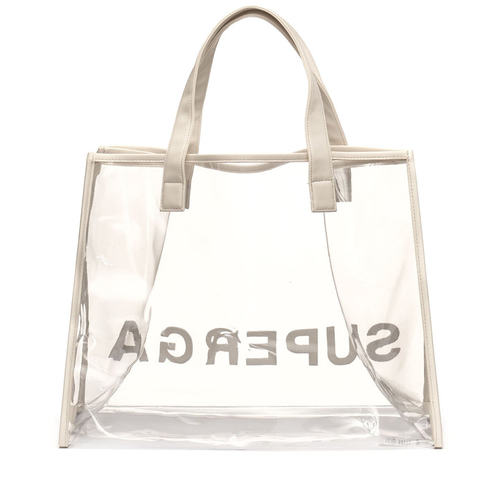 Bags Woman TRANSPARENT SHOPPING BAG Shopping Bag WHITE AVORIO Dressed Side (jpg Rgb)		