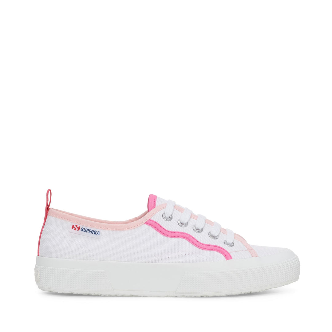 Le Superga Woman 2750 CURLY BINDINGS Low Cut WHITE-SHADED PINK Photo (jpg Rgb)			