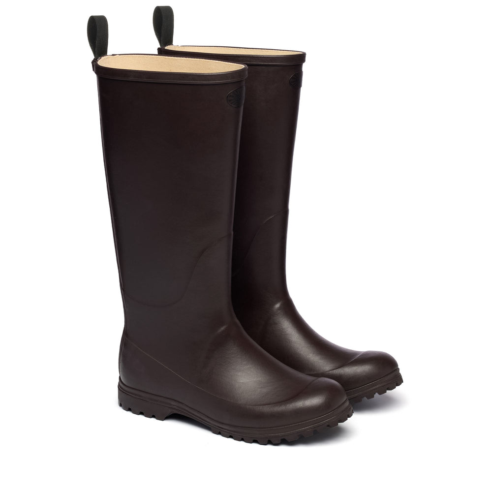 High Rubber Boots Woman Brown Color 02