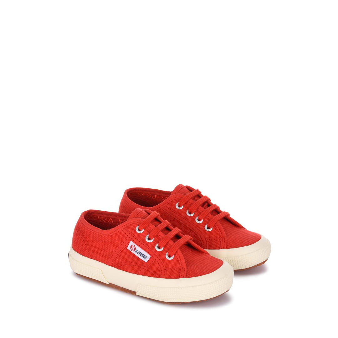 Le Superga Kid unisex 2750-JCOT CLASSIC Sneaker RED Dressed Front (jpg Rgb)	
