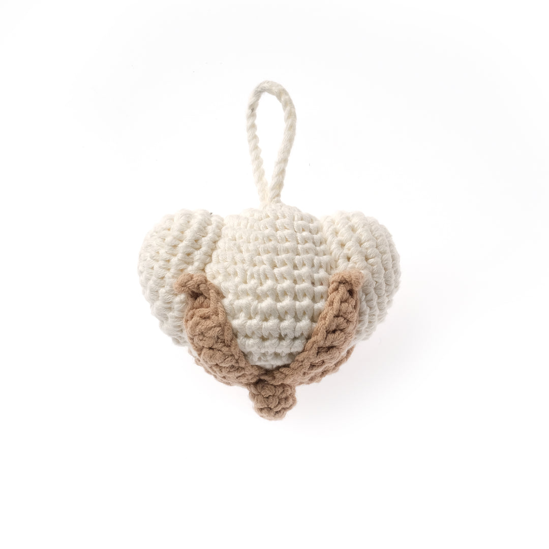 Llavero unisex blanco con diseño de juguete y tejido de algodón a crochet. main