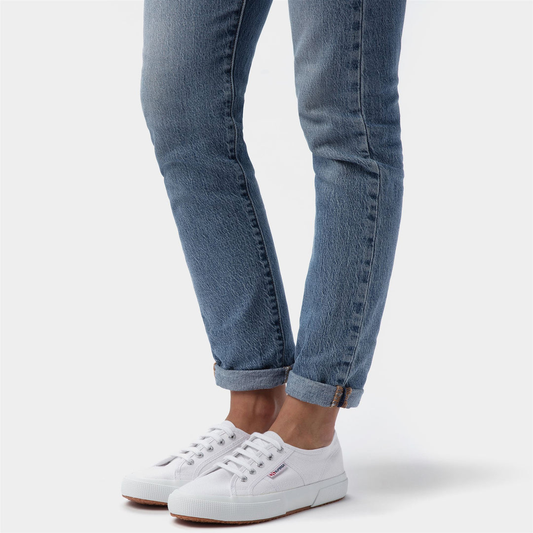 Sneakers Classiche Unisex Colore Bianco con Tomaia in Cotone main