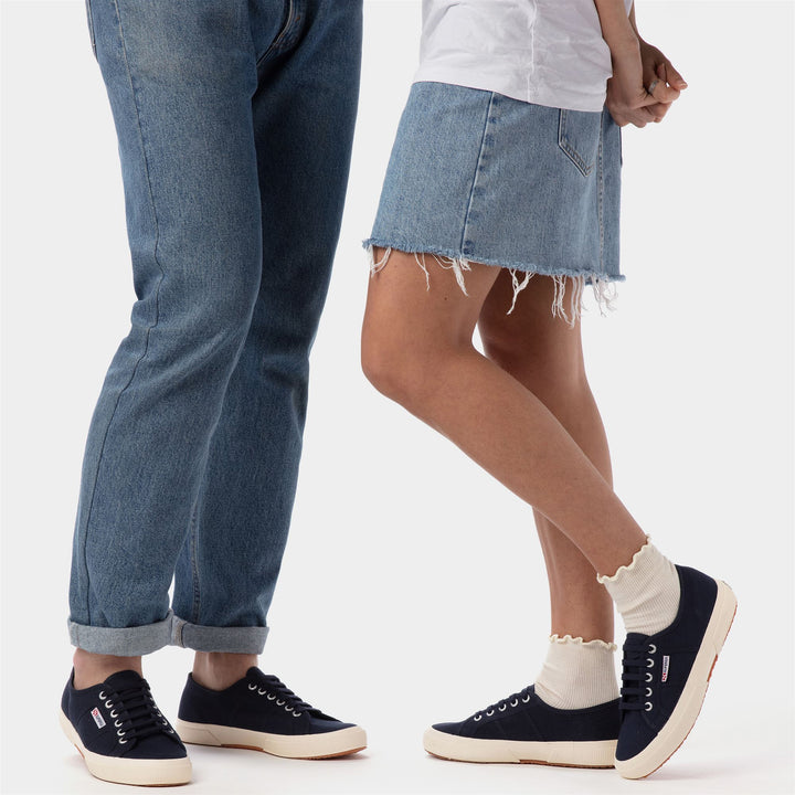 Sneakers Classiche Unisex Colore Blu con Tomaia in Cotone 6