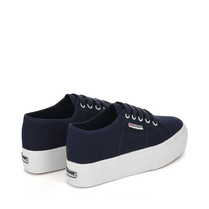 Lady Shoes Woman 2790ACOTW LINEA UP AND DOWN Wedge NAVY-FWHITE Dressed Side (jpg Rgb)		