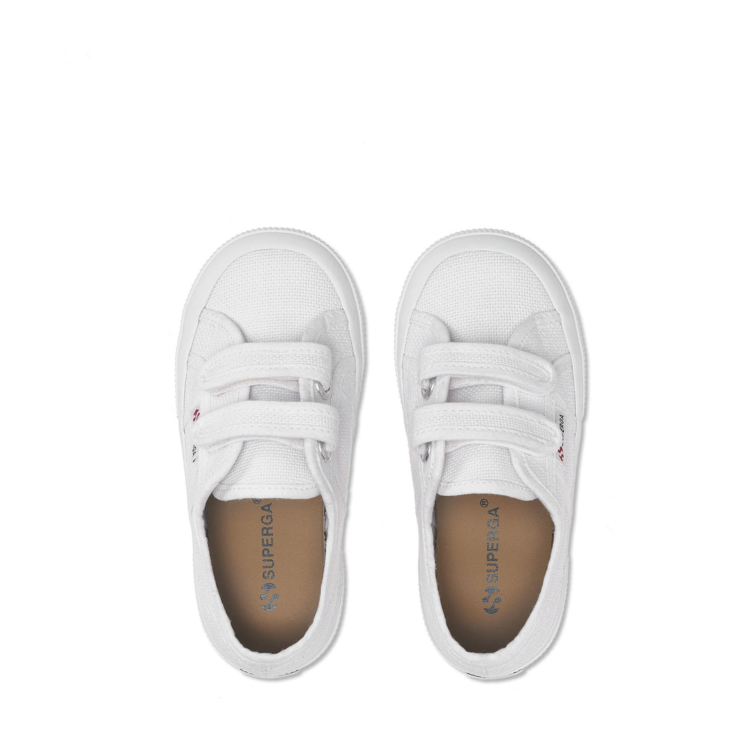 Klassische weiße Kinder-Sneaker mit Obermaterial aus Baumwolle main