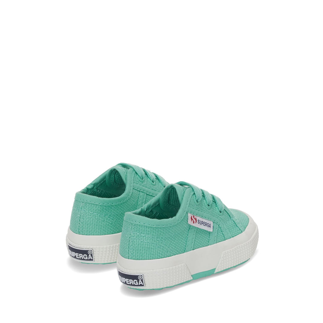 Le Superga Kid unisex 2750 BABY CLASSIC Sneaker GREEN WATER-FAVORIO Dressed Side (jpg Rgb)		