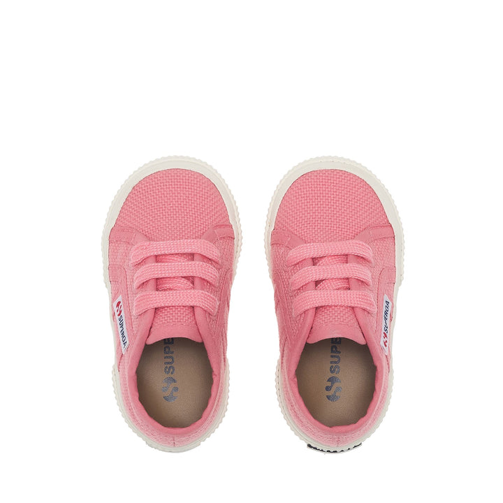 Rosa Kinder-Sneaker mit Obermaterial aus Baumwolle 4