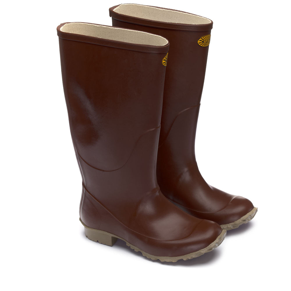 Bottes hautes en caoutchouc unisexes de couleur marron 02