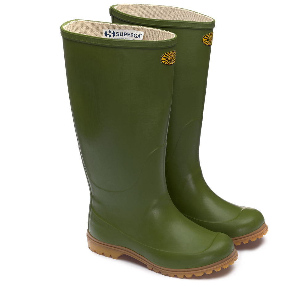Rubber Boots Unisex 7324-GINOCCHIO ALPINA High Cut OLIVE Dressed Front (jpg Rgb)	