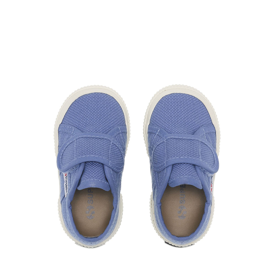 Sneakers blu per bambini con tomaia in cotone main