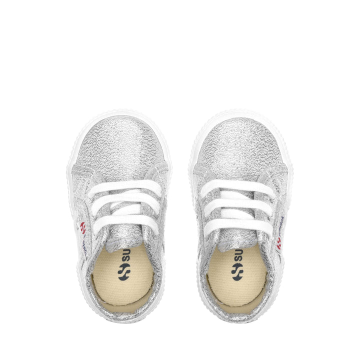 Sneakers per Bambini Colore Grigio con Tomaia in Lamé 4