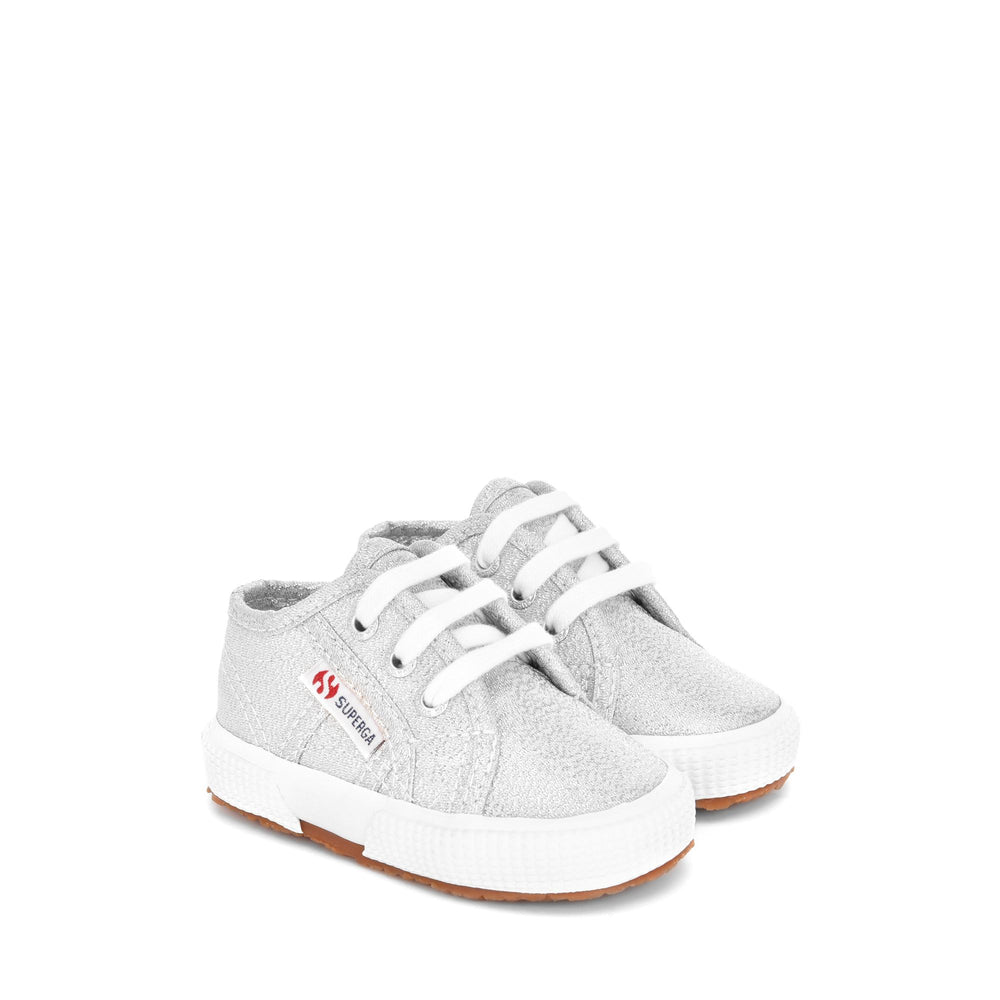 Sneakers per Bambini Colore Grigio con Tomaia in Lamé 02