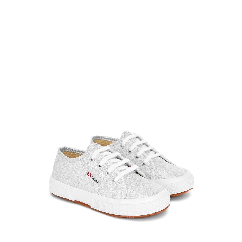Sneakers per Bambini Colore Grigio con Tomaia in Lamé 02