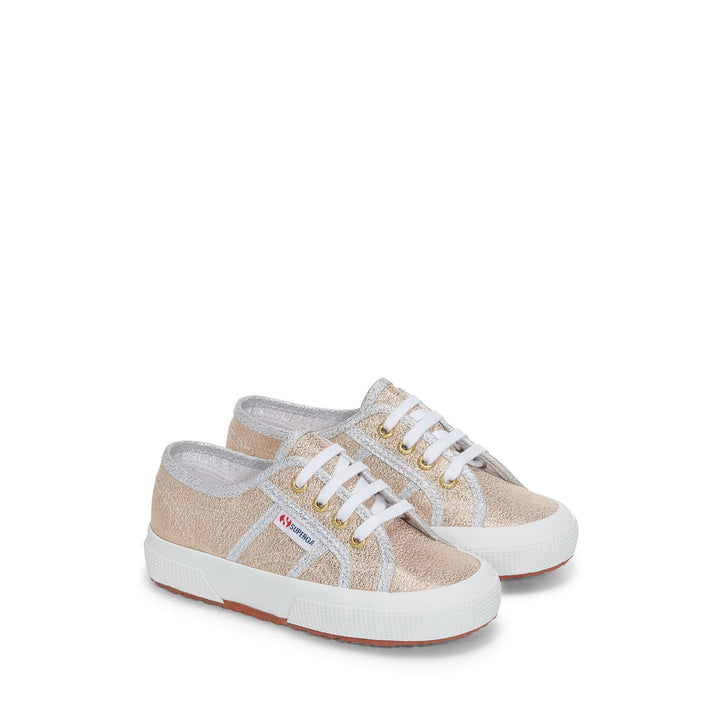 Sneakers per Bambini Colore Oro e Argento con Tomaia in Lamé 2