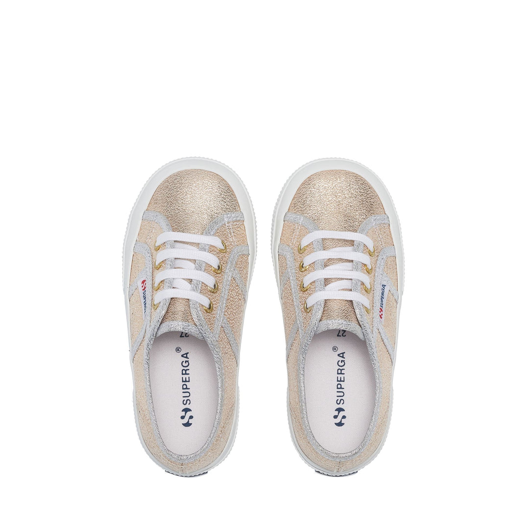 Sneakers per Bambini Colore Oro e Argento con Tomaia in Lamé main