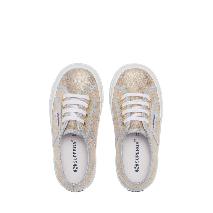 Sneakers per Bambini Colore Oro e Argento con Tomaia in Lamé 4