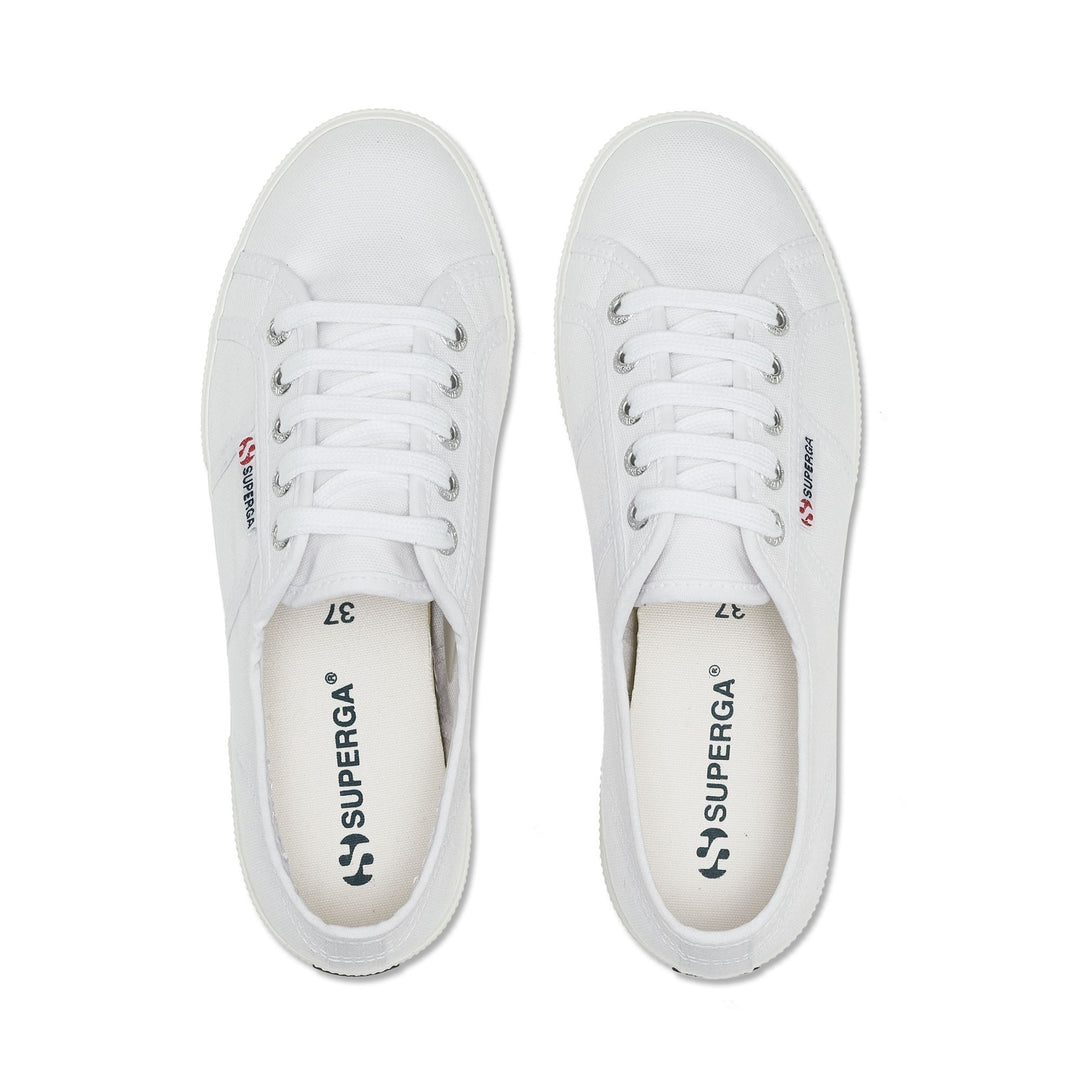 Baskets basses unisexes blanches avec tige en coton main