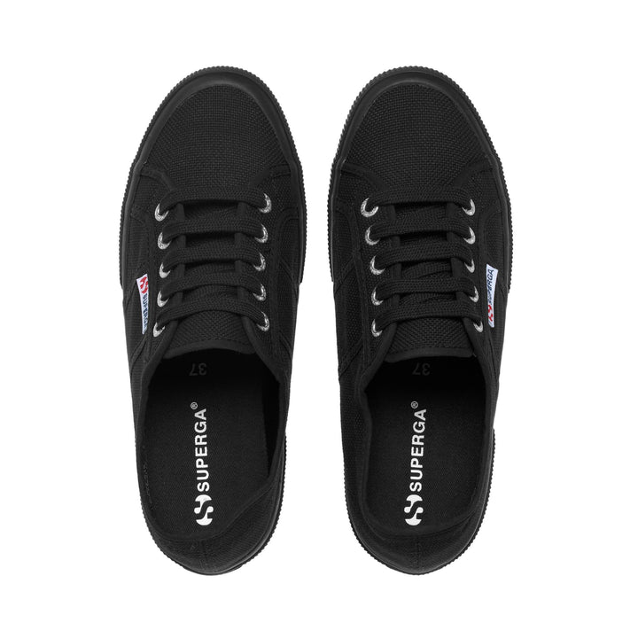 Le Superga Unisex 2750-PLUS COTU Sneaker FULL BLACK Dressed Back (jpg Rgb)		
