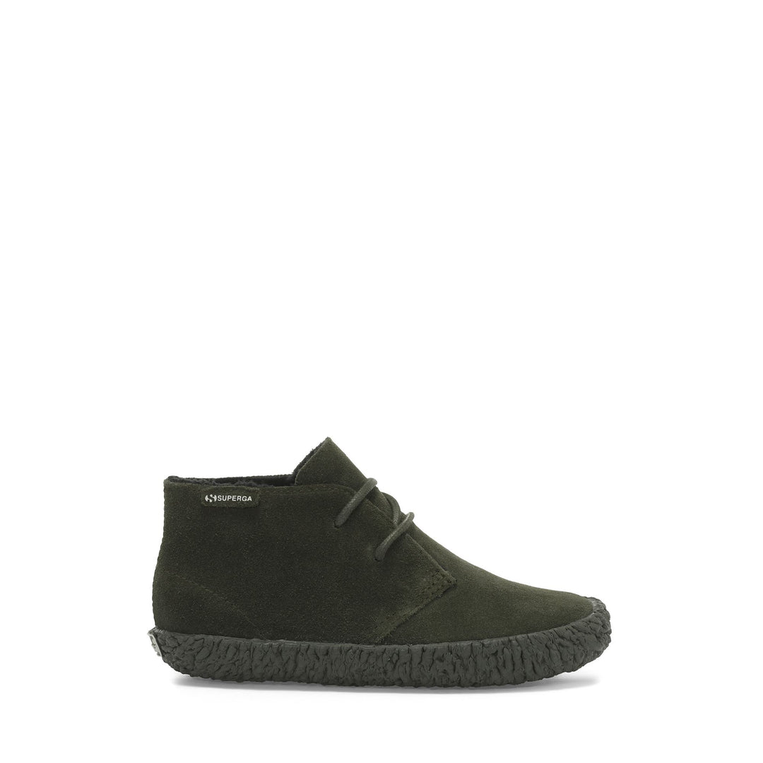 Boy's Ankle Military Green Boots with Suede Leather Upper 01