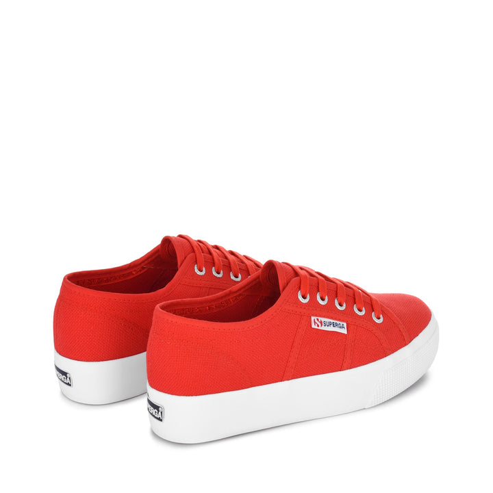 Le Superga Unisex 2730-COTU Sneaker RED-WHITE Dressed Side (jpg Rgb)		