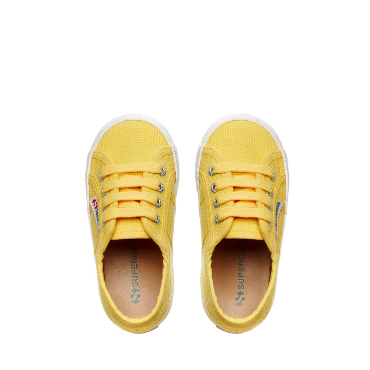 Sneakers per bambini in giallo con tomaia in cotone 4