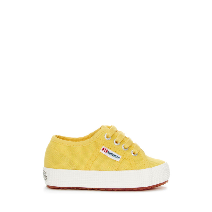 Sneakers per bambini in giallo con tomaia in cotone 1