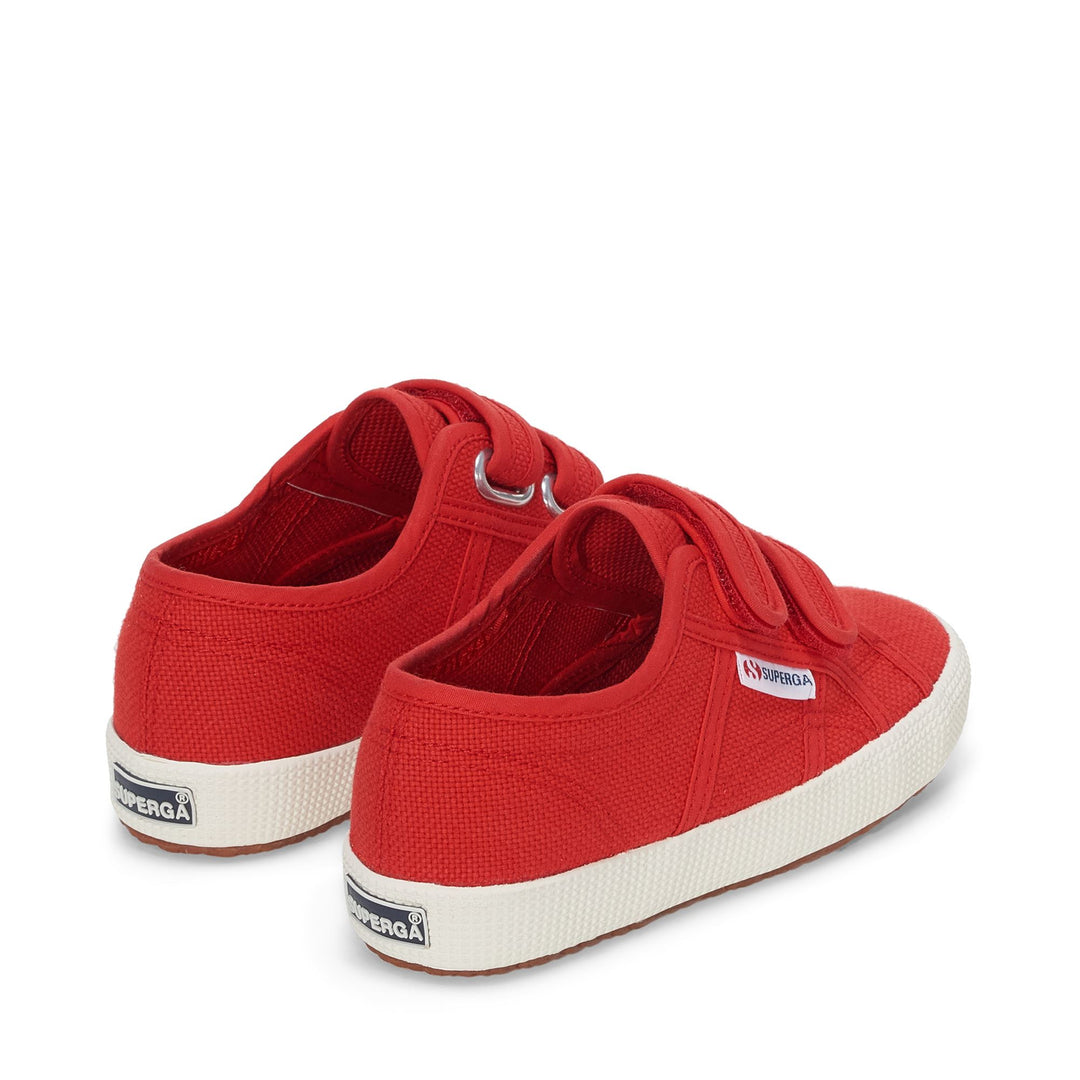 Le Superga Kid unisex 2750 KIDS STRAPS EASYLITE Sneaker RED-FAVORIO Dressed Side (jpg Rgb)		