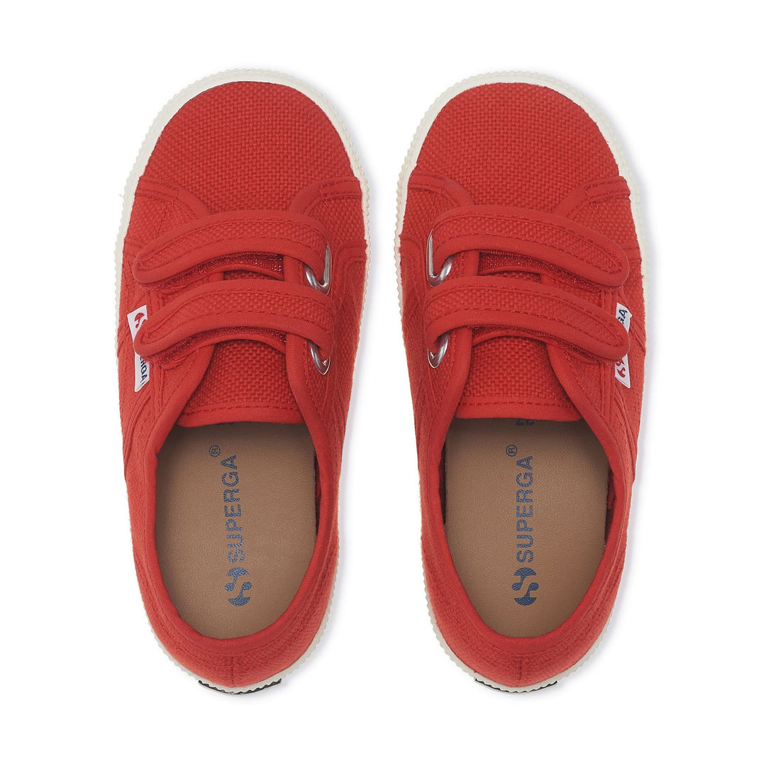Le Superga Kid unisex 2750 KIDS STRAPS EASYLITE Sneaker RED-FAVORIO Dressed Back (jpg Rgb)		